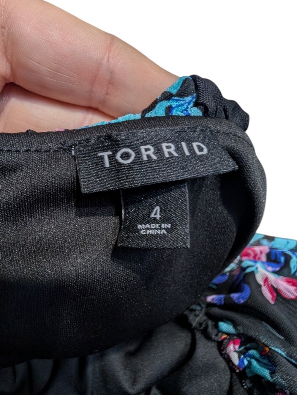 Torrid Size 4 Black Floral Mesh Babydoll Dress Pockets Cottagecore Plus Size - Picture 7 of 9